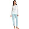 Il Granchio Pigiama Donna Lungo in Cotone gp5091 (IT, Testo, XL, Regular, Regular, Standard, Grigio)