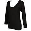 RAGNO Camiciola Donna Manica Lunga sintonia Lana e Cotone Articolo 072459 SINTONIA ECORAGNO ML, 020 Nero, 6-SESTA (EU XL - F 5 - USA L - GB 38)