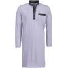 Henry Terre - Camicia da notte da uomo a maniche lunghe con punti e tasca sul petto, taglia M-3XL, grigio chiaro, L