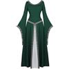Generic 2024 Costume Abito da Sera Lungo Donna con Maniche a Tromba Stile Medievale Vittoriano per Il Rinascimento per Carnevale Halloween Feste Vintage Costume da Elegante Donna Sera Costume dell'800