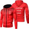 Generic Personalizzato Logo Uomo Felpe con Cappuccio Personalizzate Primavera Autunno Manica Lunga Felpa Taglio Slim Casual Sport Zip All'aperto Top Cappotto Nero Bianco color4,XL
