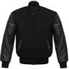 MAXDUD Giacca da baseball da uomo stile americano Varsity College, Letterman Bomber in lana con maniche in ecopelle Giacca casual, Maniche nere e finta pelle - Lana, 2XL