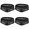 sandbank sandback, slip da uomo in pizzo semitrasparenti, in nylon, biancheria intima 4 Pack-black UK Medium(Etichetta X-Large)