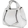 Emila Borsa bianca donna grande con catena tracolla borsello da viaggio shopping bag cerniera zip tasche a spalla mano da lavoro per ufficio libri avvocato portadocumenti capiente vintage resistente