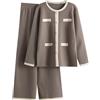 Meaunzyl Completo Lana Donna Tuta Da Ginnastica Offerte Girocollo Maglia a Maniche Lunghe Pullover Top Elastico In Vita Pantaloni a Gamba Larga Moda Autunnale Invernale Completi Per La Casa