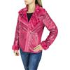 Evoga Pelliccia giubbotto donna invernale giacca Biker in ecopelle (S, Rosa)