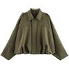 Generico Giacca Scamosciata Donna Bombergiacca in Finta Pelle Giacca Moto con Risvolto e Zip Giacche Corto Softshell da Donna Giacche Scamosciata Maniche Lunghe per Primavera Autunno (Black, S)