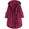 Vhersily Donna Cappotto In Peluche Curvy Pullover Sherpa Vestaglia Cardigan Con Tasche Teddy Outwear Soffice Hoodie Taglie Forti Felpa Coperta Kimono Fleece Jacket Manica Lunga, Per Autunno e Inverno