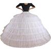 Luxylei Sottoveste da Donna, Abito da Sposa, Abito Formale, trambusto, Crinolina, 6 Cerchi, Regolabile, Abito da Ballo