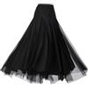 LOVIVER Gonna da ballo latina da donna, gonna lunga, vestiti, gonna altalena, costume da ballo per la pratica della danza Cha, nero M
