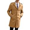 Vhersily Trench Coat Uomo Lungo Casual Cappotto Slim Fit Business Parka Outwear Giacca Jacket Classico Soprabito a Maniche Lunghe Doppiopetto Elegante, Tinta Unita, Invernali Antivento, Streetwear
