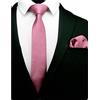 GUSLESON Set cravatta sottile e fazzoletto da 6,1 cm per uomo solido skinny Tie Set, Rosa polvere, general