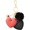 Love Moschino Portachiavi Ciondolo, Nero e Rosso, Metallo Oro
