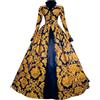 Generisch Vestito medievale da donna, abito da ballo cortese, da principessa, stile barocco, stile rococò, regina, maxi abito elasticizzato vittoriano, abito da festa in mascherata, Blu, XXL