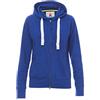 PAYPER Hawaii+ Lady Felpa con Cappuccio da Donna Sfiancata Misto Cotone a Manica Lunga Chiusura Zip Intera SBS Manica Raglan Tasche a Marsupio Blu Royal (M)