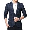 Onsoyours Giacca Blazer Uomo A Quadri Abito Slim Fit Giacche Vintage Plaid con Button Elegante Suit Cappotto Casual Affari Formale Cena Blazer A Marina XL