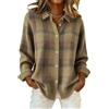 Generic Cardigan da donna con stampa scozzese casual con bottoni, cardigan lavorato a maglia soffice casual, cardigan corto lavorato a maglia a quadri, 10270113, L