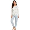 Linclalor Pigiama donna in puro cotone art. 175157-58, Celeste