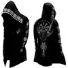 Generico Felpa con cappuccio vichingo, da uomo, media lunghezza, primavera, autunno, cardigan, cosplay, costume con cappuccio, stampa 3D, cappotto da motociclista, giacca primaverile, autunno, felpa da
