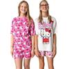Hello Kitty Set Pigiama Rosa a Maniche Corte per Ragazze | Confezione Multipla da 2 Indumenti da Notte con Design a Cuori e Fiocchi | Abbigliamento da casa per Bambini Stampato con Cartoni Animati