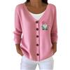Gienslru Cardigan Donna Elegante Maglione Golfino A Lungo Aperto sul Davanti Rosa Pullover Maglieria Leggero Cappotto, Casual Maglioni Giacca Softshell Autunno di Natale Invernale Oversize Maglia