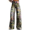 Udbeksid Pantaloni a Zampa Donna Anni 70 retrò Jeans Larghi Vita Alta Baggy Streetwear Corduroy Bootcut Vintage Fantasia a Quadri Denim Stretch Oversize Casual Hippie