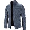 HEONSATI Felpa Lavorato da Uomo Cotone Cardigan a Maniche Lunghe di Maglia Elegante Frontale Aperto Cappotti con Zip Leggero Maglione Maglia Calda Giacche in Maglia Casual Cappotto Uomo di Lana Curvy