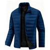 Generico Giubbotto Invernale Uomo Tinte Unite, Abbigliamento Uomo Invernale Collo Alto Senza Cappuccio Cerniera, Piumini Leggeri - Giubbotti Termica Trekking Blu Scuro L