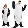 SHUOJIA Pigiama a tutina con animale adulto unisex,coperta da notte indossabile con pinguino coccodrillo/squalo,Tutina con Animali dei Cartoni,costumi di Halloween interi pigiami da festa (Crocodile-Green,L)