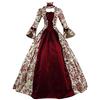 Generic Costume Principessa Medievale Donna on Maniche a Tromba Vestito Lungo In Stile Rinascimentale Rétro Costume Da Principessa Per Halloween, Carnevale, Strega Cosplay Costume Carnevale Donna (#A-Wine, S)