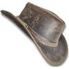 Oztrala HAT HL31 - Cappello in pelle australiana oliata Outback australiano western cowboy uomo donna bushman, Cachi, S