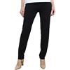 Carla Ferroni Pantalone Punto Milano Elasticizzato Estivo Art 14459 (Nero, 50 XXL IT Donna)
