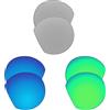 EZReplace Lenti di ricambio per occhiali da sole Oakley HSTN OO9464-52 (lenti polarizzate), adatte a montatura Oakley HSTN (argento metallico+blu ghiaccio+verde primaverile), Metallo argento + blu