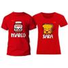 t-shirteria Coppia T-Shirt Innamorati per San Valentino Manica Corta con Nomi Personalizzabili Uomo, Donna, Maglietta Rossa in Cotone, Simpatica Idea Regalo (Sushi)