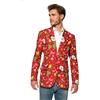 Suitmeister - Giacche da uomo con stampe diverse, motivo natalizio - rosso - XL