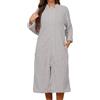 Generisch - Camicia da notte in pile da donna, lunga, in flanella, termica, pigiama in pile, accappatoio soffice e spesso con cerniera e tasche, termico, per l'inverno, camicia da notte in pizzo