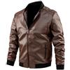 Generico Giacca in Pelle Uomo Vintage Taglie Forti Cappotto Tinta Unita Basic Trench con Tasche Sportivo Antivento Autunno Inverno Jacket Leggera Giacca Regular Fit Giacche da Pilota Cappotti Elegante