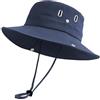 Zylioo Oversize XXL Quick Dry Boonie Sun Cappelli per uomo Big Head,Wide Brim Large UPF50+ Safari Cappelli ,Gigante Escursionismo Cappello, Blu navy, XX-Large