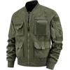 Generic Giacca da uomo con cappuccio impermeabile leggera isolata giacca a vento casual da campo giacca a vento da uomo giacche leggere, Verde militare 1., 5XL