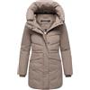 MARIKOO Cappotto Lungo da Donna, Giacca Invernale Calda con Cappuccio e Fascia in Vita Delilah 16 XS-5XL, crema, L