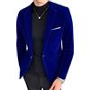 ORANDESIGNE Blazer da Uomo Slim Fit Con Un Bottone, Giacca da Smoking Formale da Lavoro Con Tasche, Collo V, Casual Formale Suit, One Button Tuxedo, C Blu M