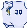 LDLXDR Gilet tuta senza maniche Baby Jersey Warriors Lakers James Romper 0-15 mesi,White+blue,73CM