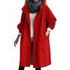 Generico Trench lungo da donna, impermeabile con cappuccio, tasche con bottoni, traspirante, foderata, giacca a vento per autunno 2025