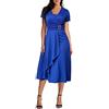 Cocila Burka Donna Musulmano Vestito Nero Incrociato Vestito Estivo Donna Arancione Vestito Elegante Taglia Forte Vestito Allattamento Estivo Vestitino Scollato da Donna (Blue, XL)