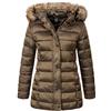 Geographical Norway Giacca invernale da donna, parka da donna, cappotto invernale, giacca da donna, giacca per attività all'aria aperta, calda pelliccia sintetica, foderata, D-458, blu navy, L