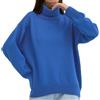 Generic Maglioni a maglia larga da donna UK maglione a collo alto da donna abbigliamento casual invernale pullover essenziali in cotone a maniche lunghe collo alto morbido ispessito termico leggero maglioni