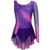 Alvivi Abito da Balletto Bambina Monospalla con Strass Vestito da Danza Classica Moderna Lirica Body da Pattinaggio Artistico Ballerina Ginnastica Ritmica Dancewear A Borgogna 11-12 Anni