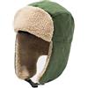 HHuDock Cappello invernale caldo da aviatore, antivento, con paraorecchie, unisex, adatto per il freddo e la caccia all'aperto, Verde militare, Taglia unica
