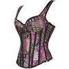 Hengzhifeng Corsetto Steampunk Donna Costume Halloween Pirata (EUR 36-38,Nero)