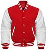 Fashion_First Giacca da uomo Varsity Bomber - Vintage College Baseball High School Nero Letterman Jacket - University Top, rosso e bianco., XXL
